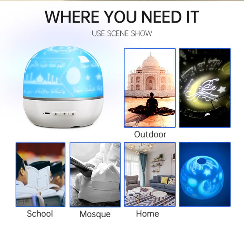 Quran Bluetooth Speaker with Project Lamp - Muslim Lifestyle Marketplace | esouq.co